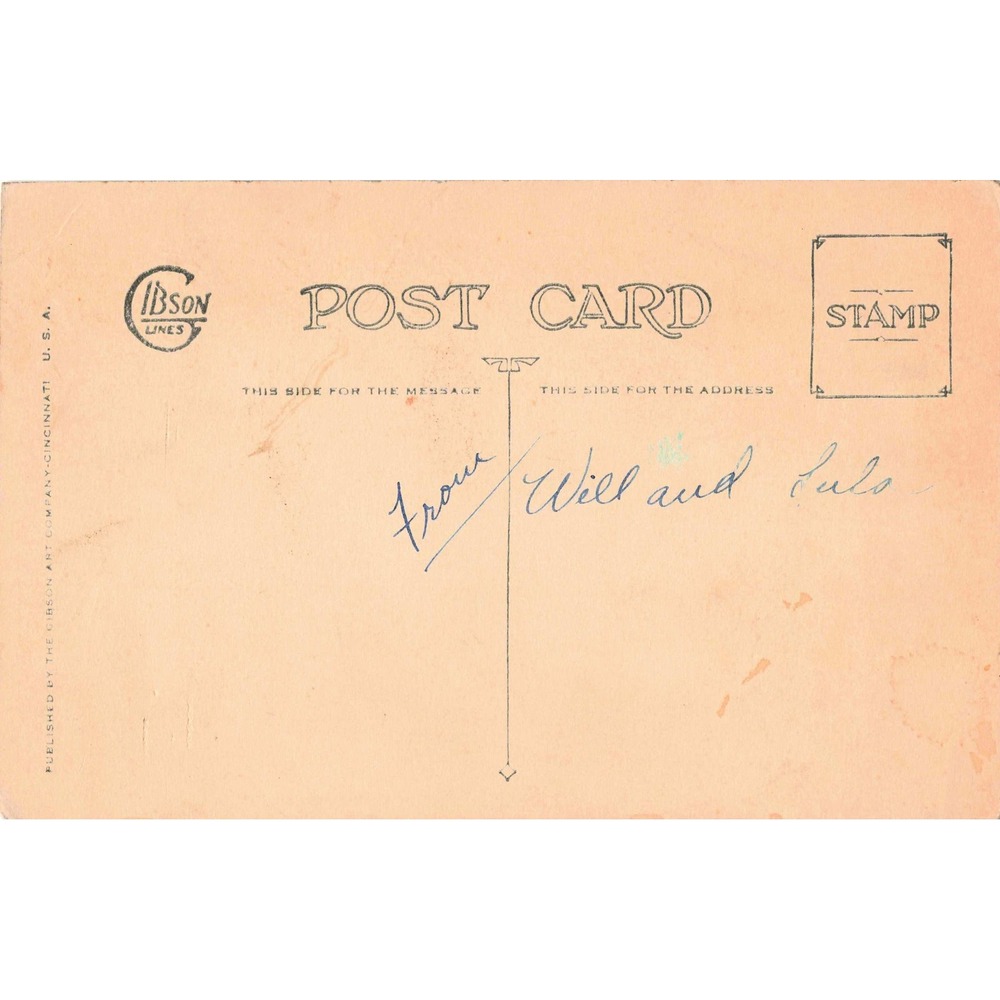 Vtg Merry Christmas Postcard Robins on Pine Branch My Thought of You Poem - Picture 2 of 2